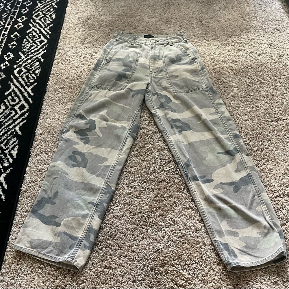 Topshop High Rise Camo Jeans